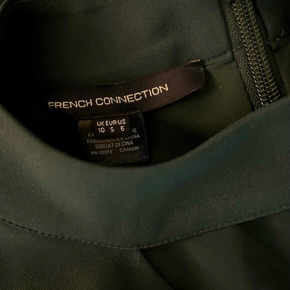 *NWOT French Connection Echo Crepe One Shoulder Mini Dark Teal Dress - Sz 6 - Picture 7 of 7